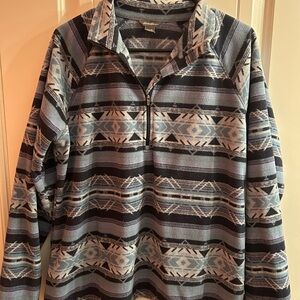 Eddie Bauer Aztec Pattern quarter zip Fleexe